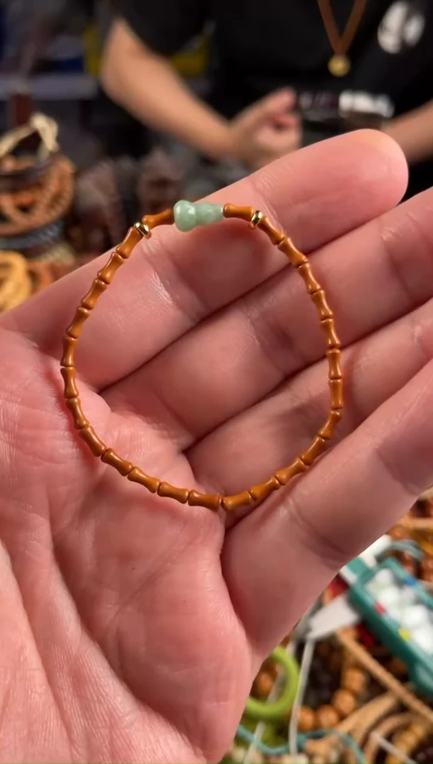 吊坠橄榄核王胖子文玩工作室核壁竹节搭配款