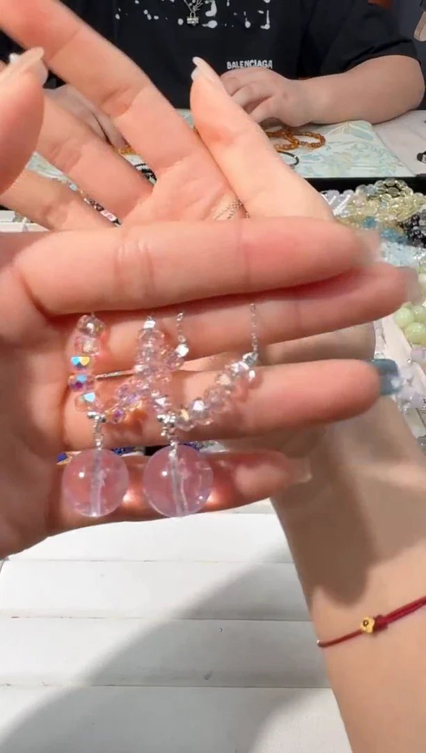 【闪购商品】水晶手链银S925镶嵌I003紫水单珠微笑项链