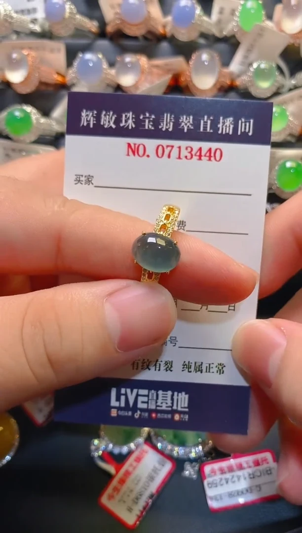 翡翠银S925镶嵌耳饰3440