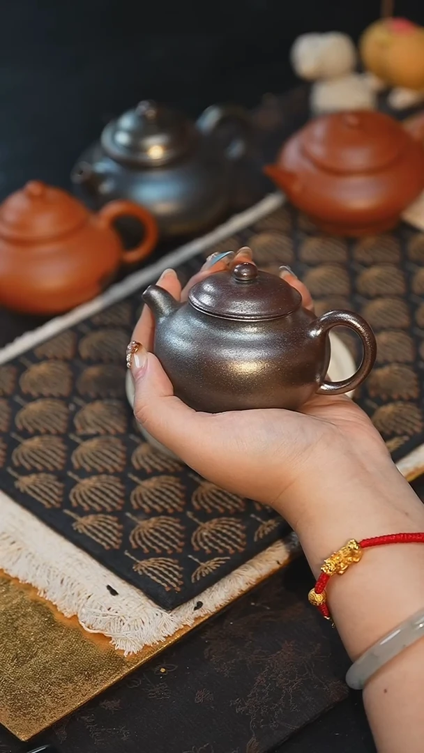 茶壶紫砂柴烧 小莲子