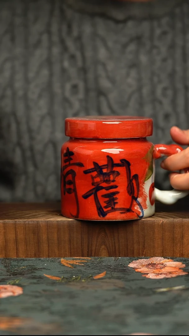 杯釉下彩手工手绘同款陶器