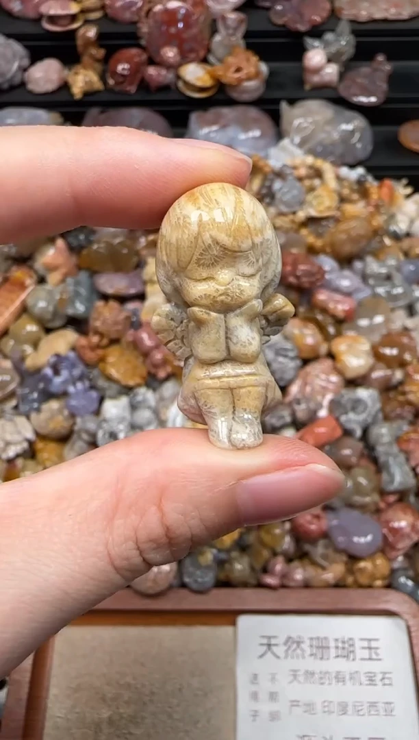 硅化珊瑚（珊瑚玉）未镶嵌颈饰477