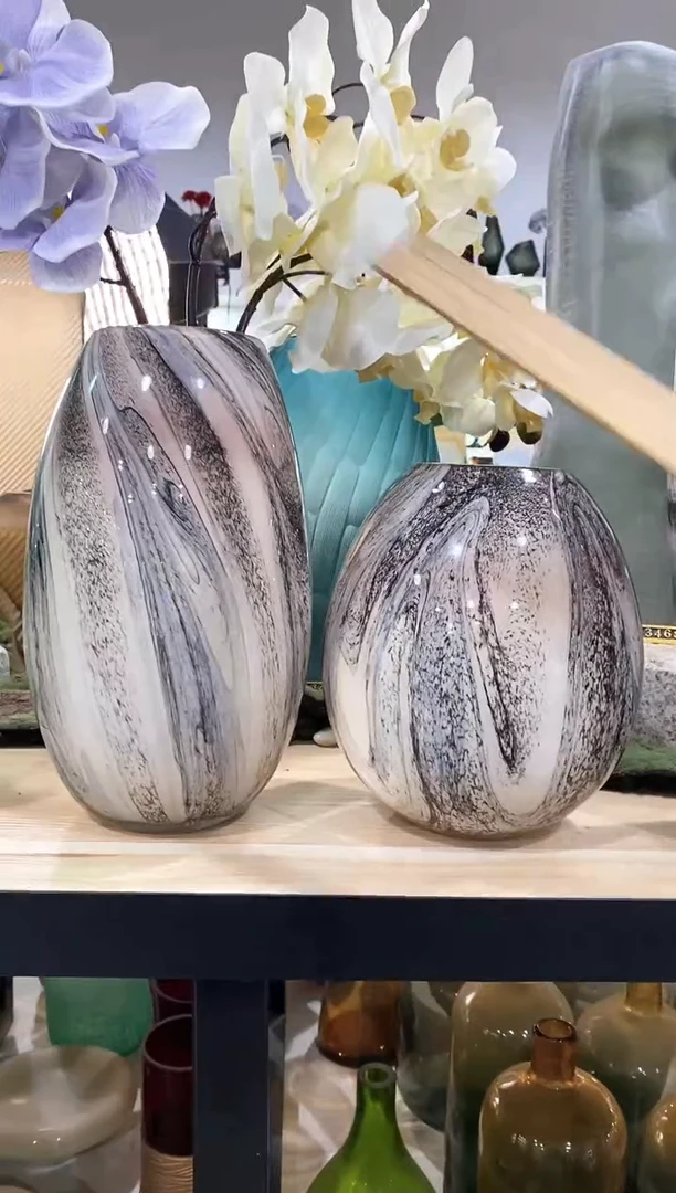慕忆家手作琉璃花瓶一对
