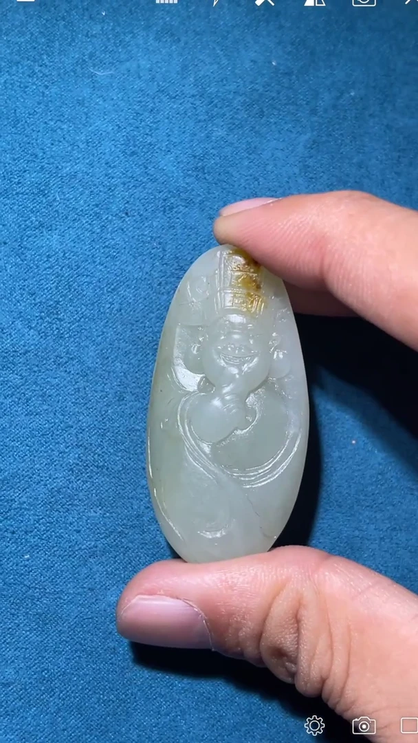 【闪购商品】定制和田玉DQ鸿运当头财神爷吊坠