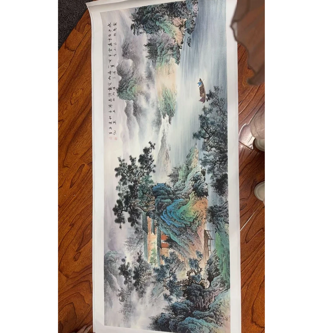 周建真 12平尺 山水 手绘 宣纸 B-120