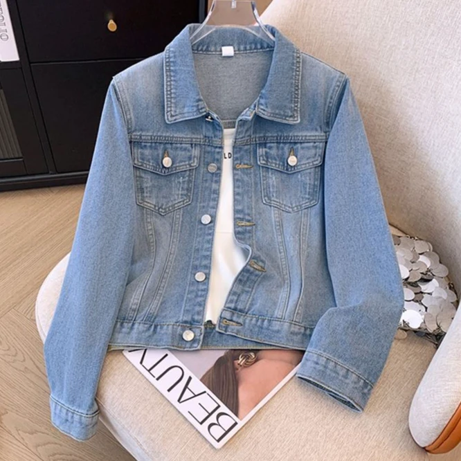 短款百搭牛仔外套女2025年春秋季新款韩版宽松小个子夹克上衣复古