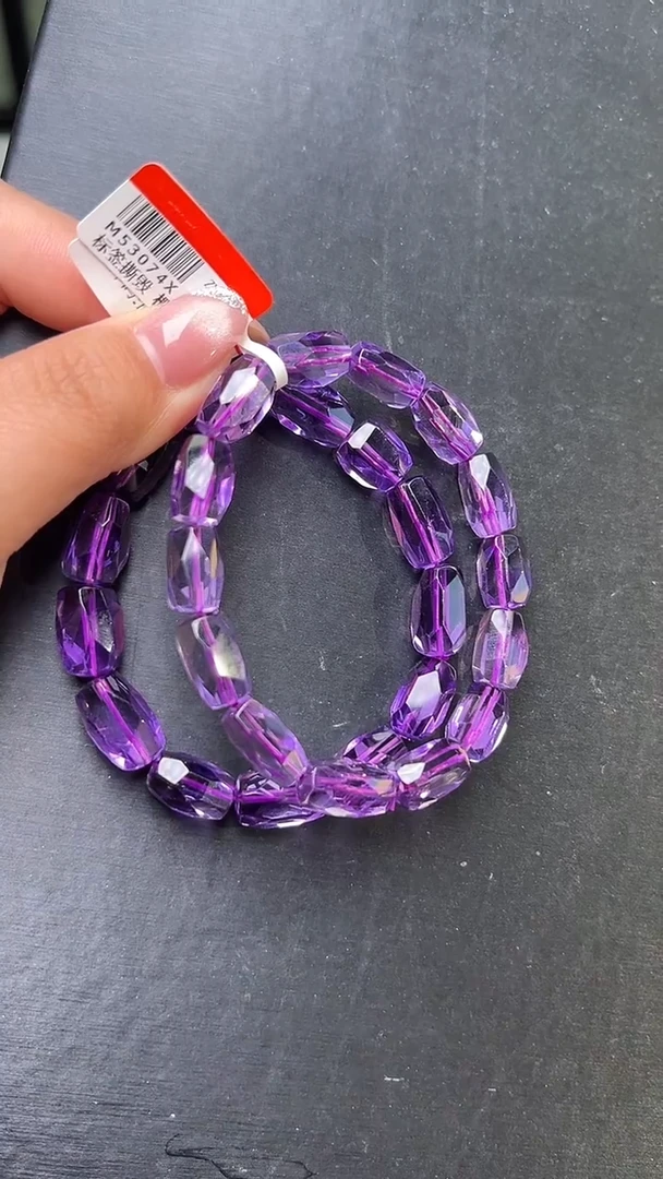 未镶嵌手串水晶紫水晶随形切面 手串20-30g 多样性发一 M53074X