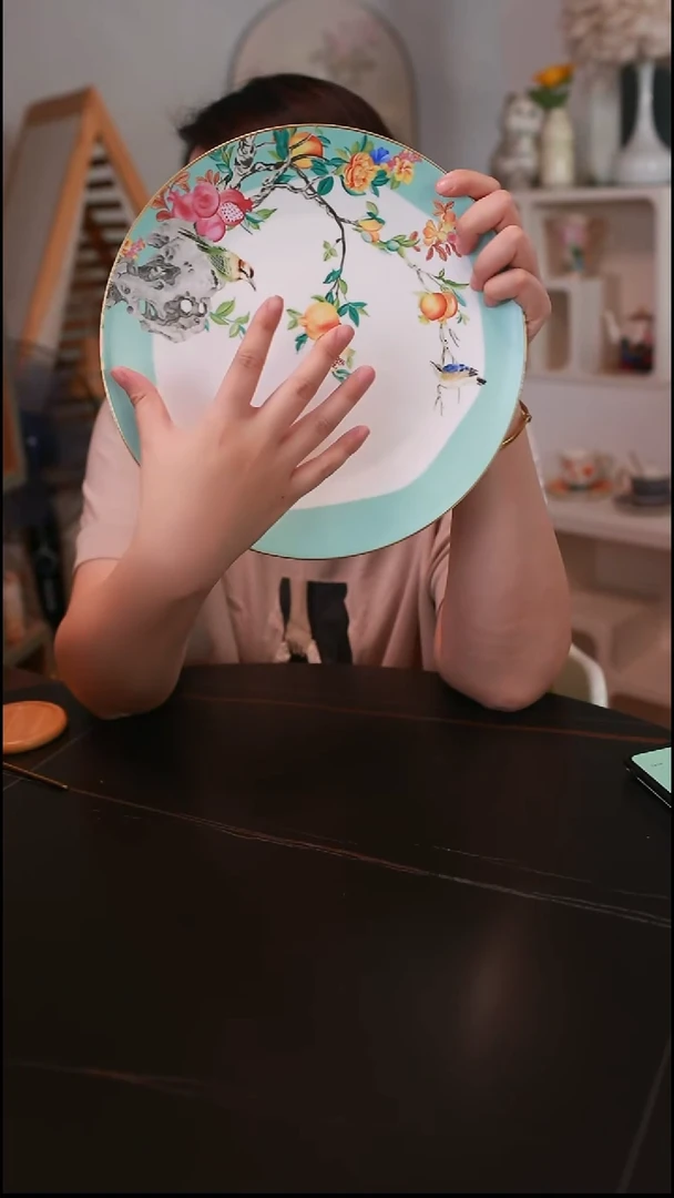 瓷微瑕石榴10寸盘NUOXUANTD606