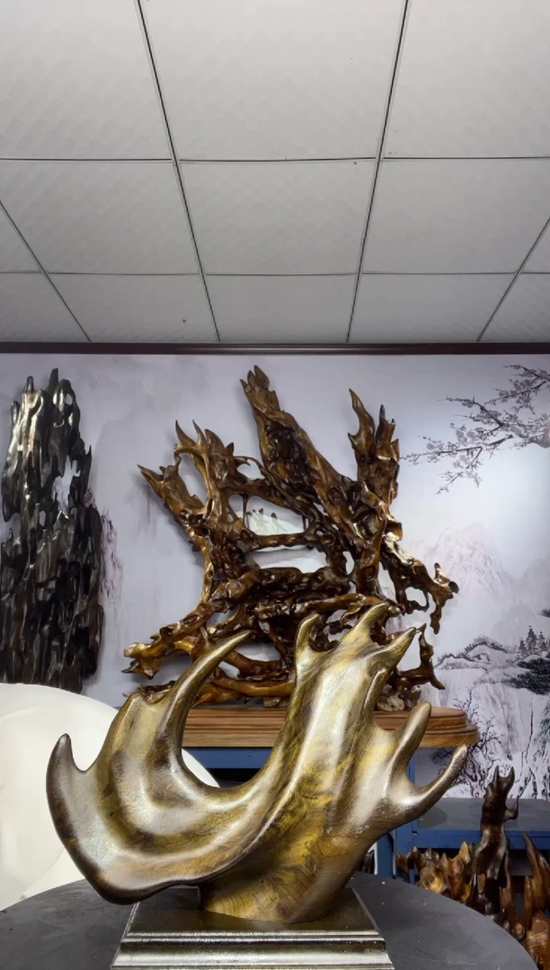 金丝楠木雕款桃**居金丝楠木工艺品摆件