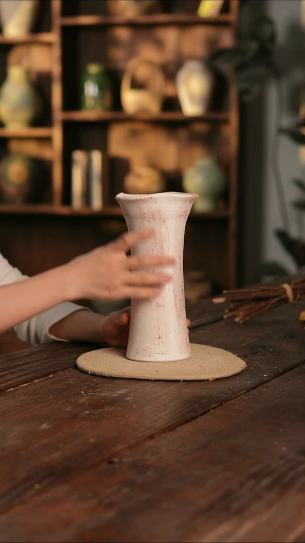 摆件24-336 陶瓷花器高24口径11