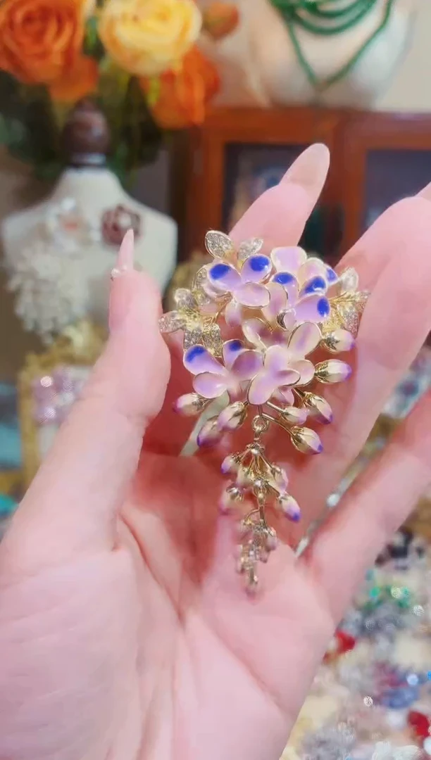 合成立方氧化锆铜合金紫藤花