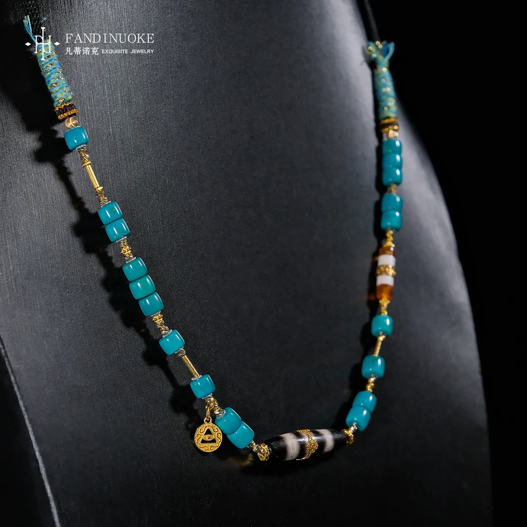 L【加加专属】8 MJ28106-绿松石直切设计款项链-多样性发一件-5mm