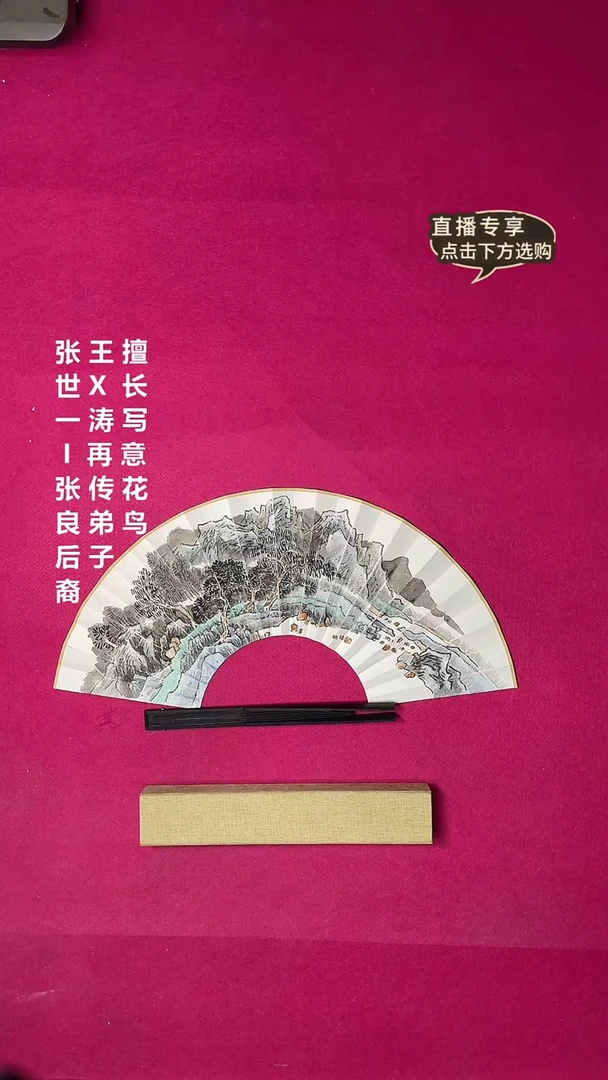 国画如***棒扇子山水作品
