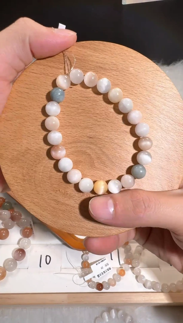 未镶嵌手链水晶兔毛手链10号链接 卡8咪+