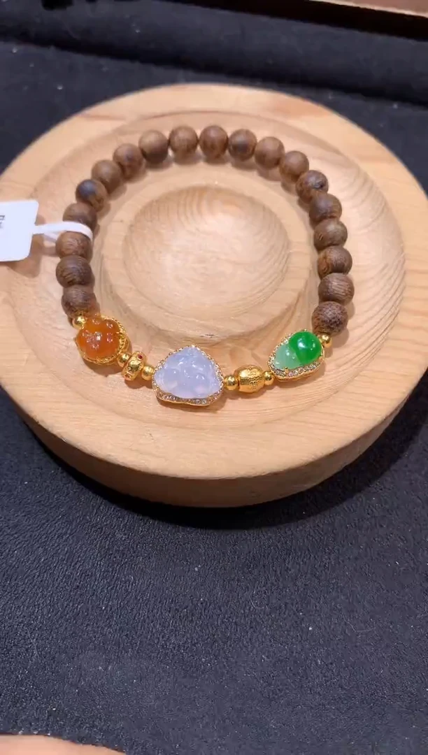 银S925镶嵌手串翡翠手串