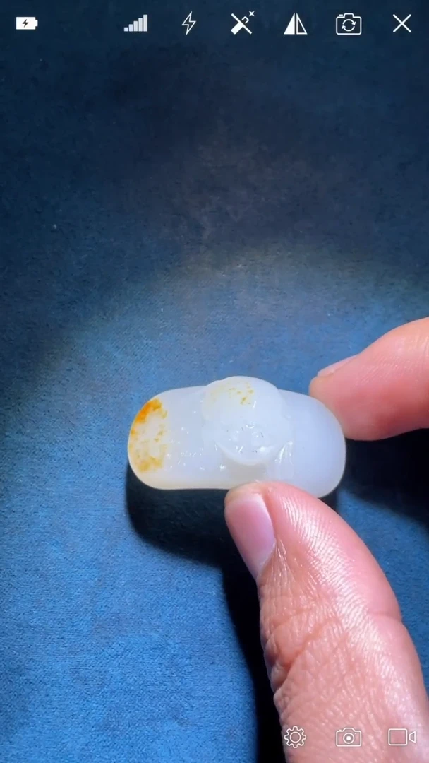 未镶嵌和田玉把件金蟾 手牌 CM