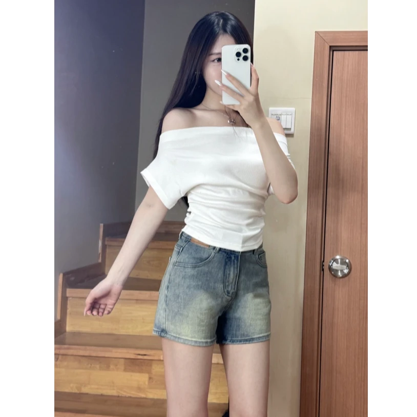 小芸也｜2025夏季新款高腰牛仔短裤女显瘦百搭a阔腿热裤