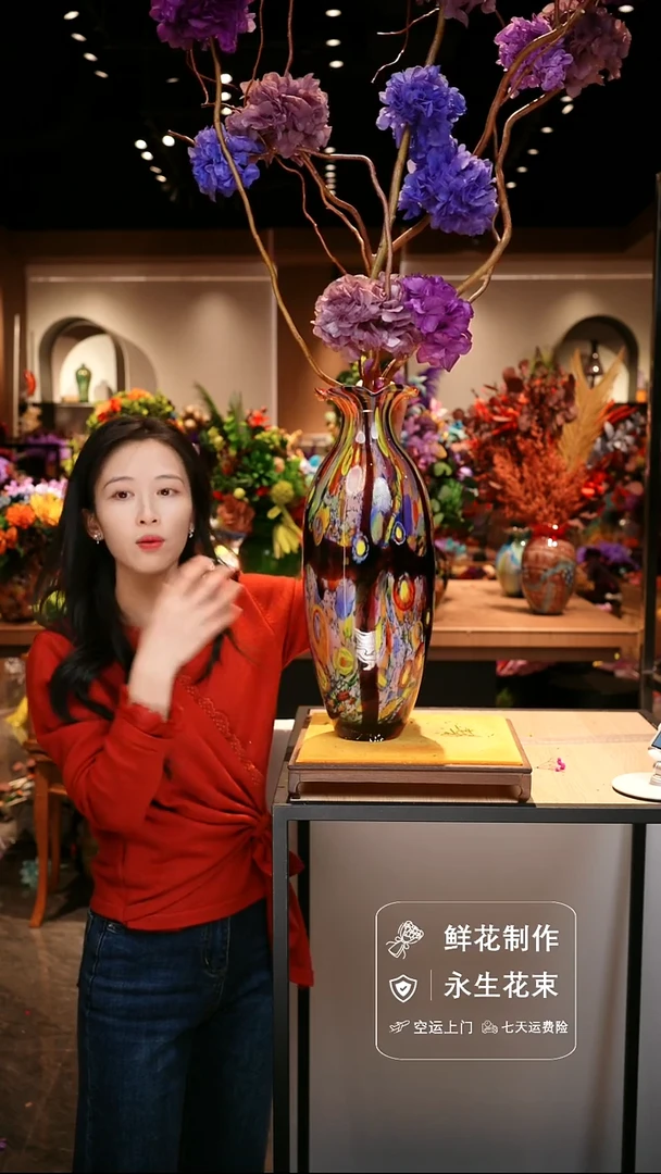 手工艺品琉璃手工花器花束空运包邮送货上门-以图片为准