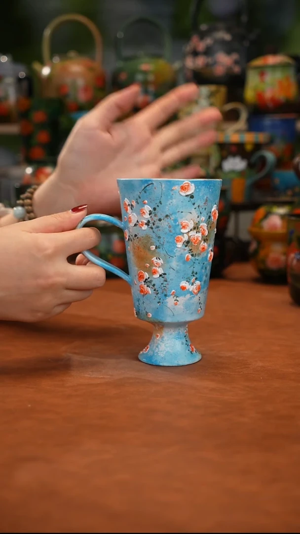 紫砂油画釉下彩手绘