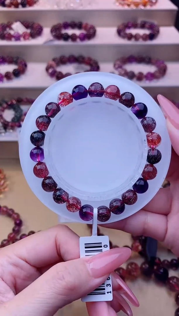 未镶嵌手串水晶黑加仑超七单圈8m+