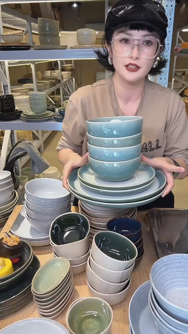 瓷107高温釉下彩陶瓷餐具默认微瑕