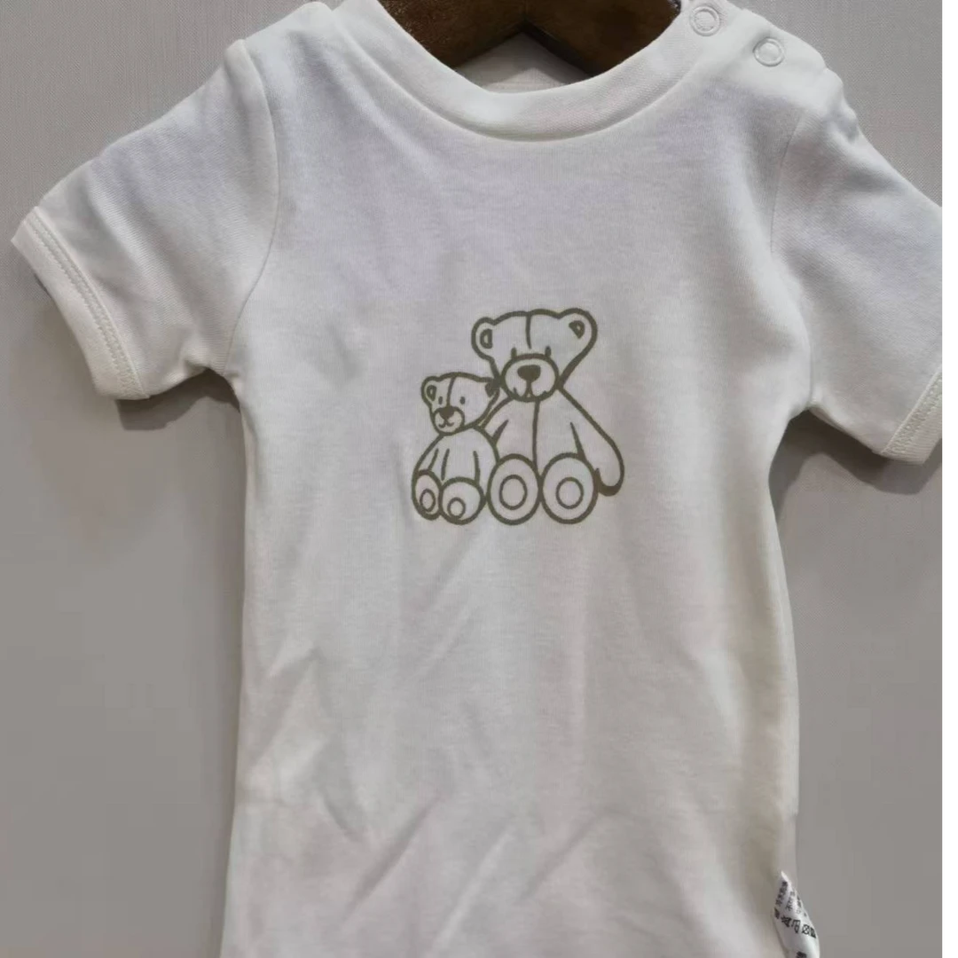 新生儿婴幼儿有机绵短袖哈衣男女包屁衣