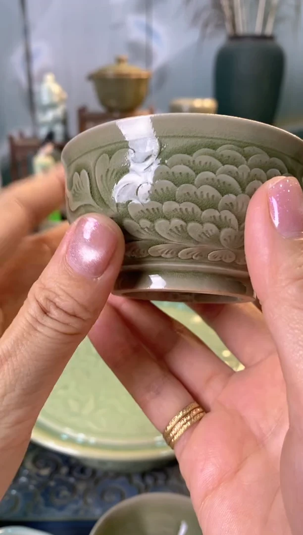 耀州窑【塔式牡丹】091510 徐杰手工茶盏