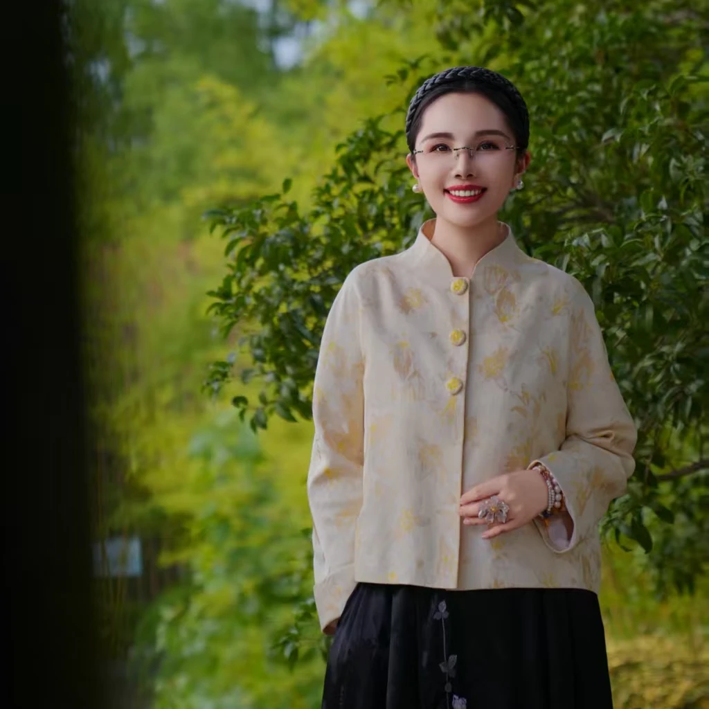 【承.富贵满园】古法宋锦高级高定百搭刺绣外套女神送礼AH12WT015