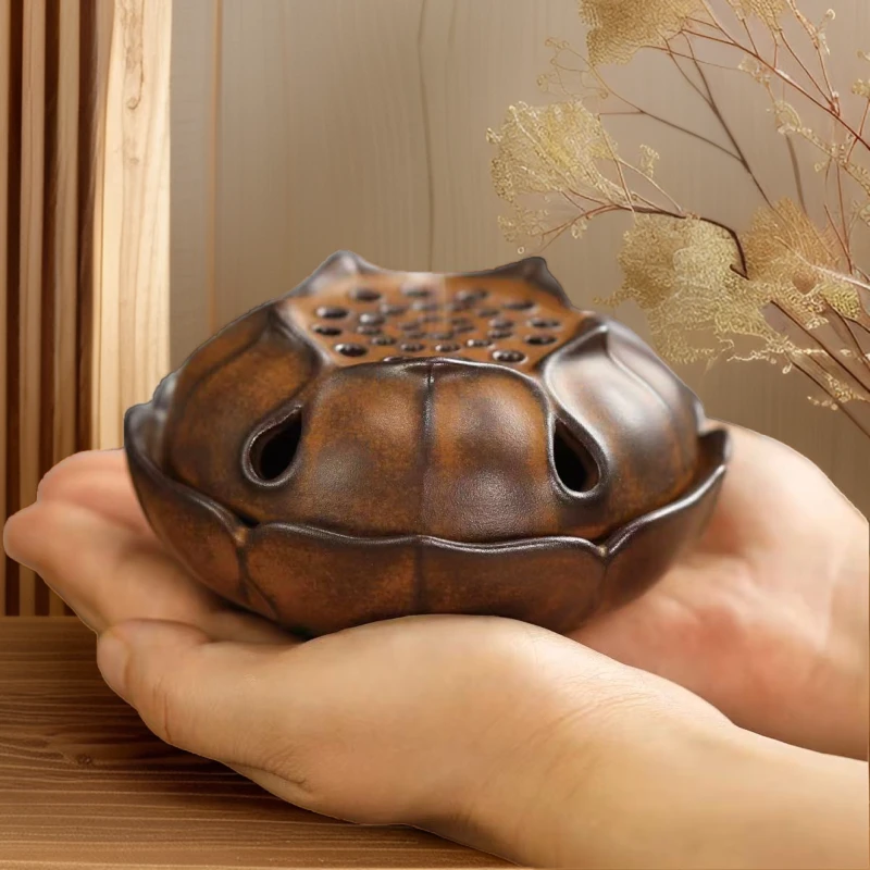 言巢 老岩泥高温陶瓷荷韵熏香炉