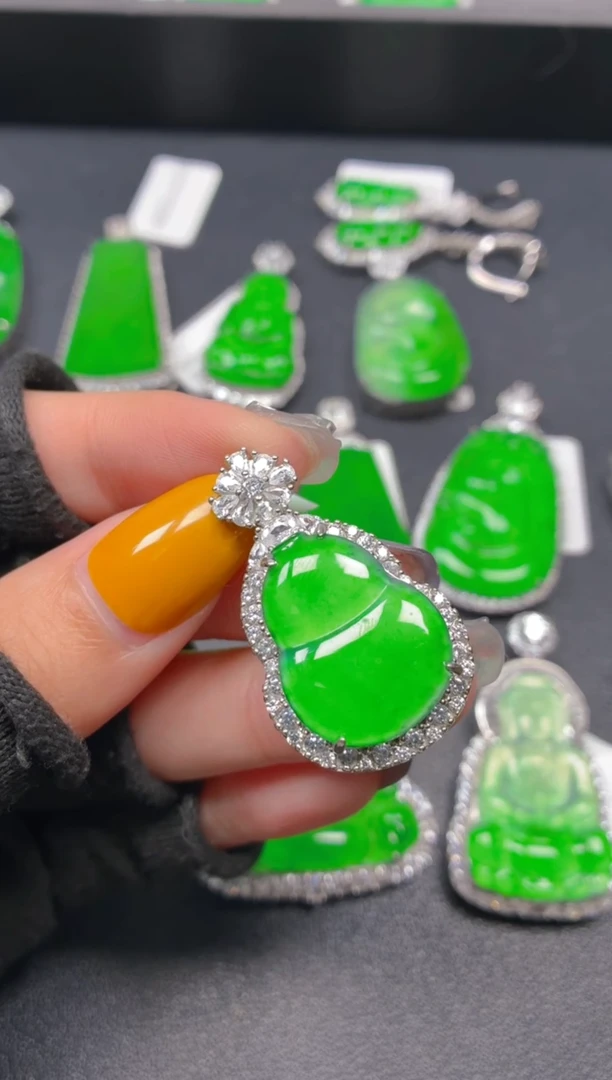 吊坠(不含链)银S925镶嵌翡翠1