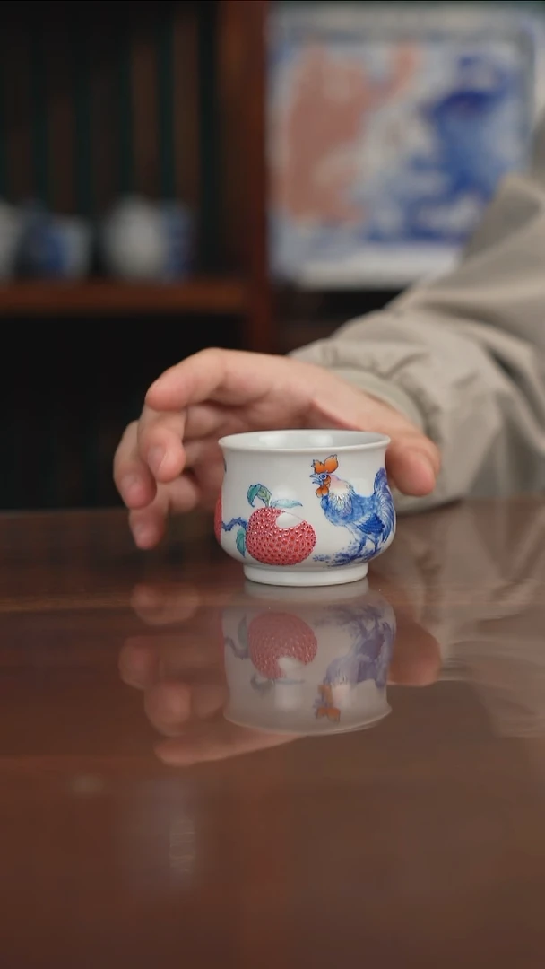 空山明月 新斗彩 大吉大利