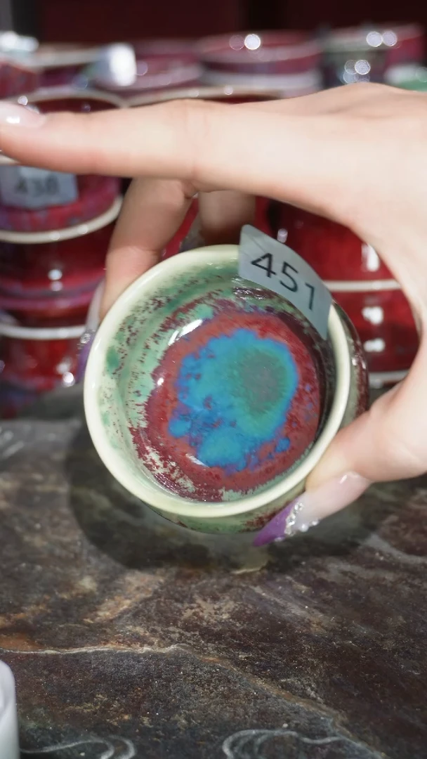 摆件陶精品窑变钧瓷茶器