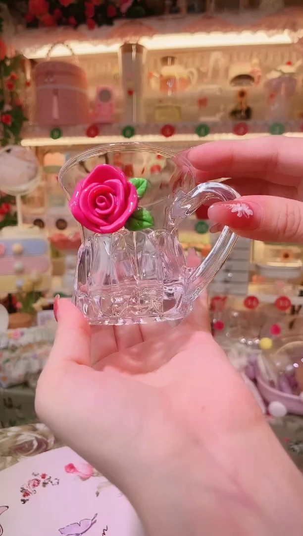 开播福利，仅剩一件！玫瑰花宽口杯