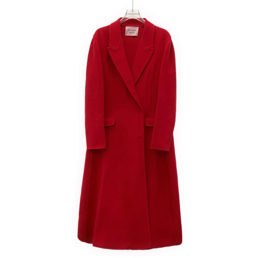 99新 LANVIN  IW0814 红色大衣外套 S码