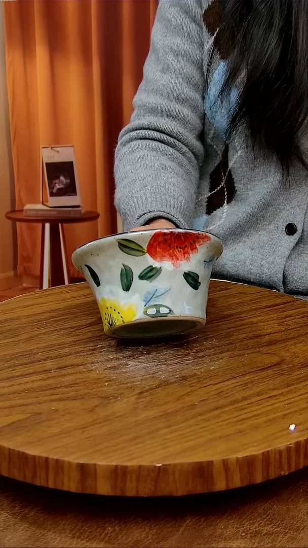 杯子陶景德镇手工手绘釉下彩陶瓷 ，微瑕