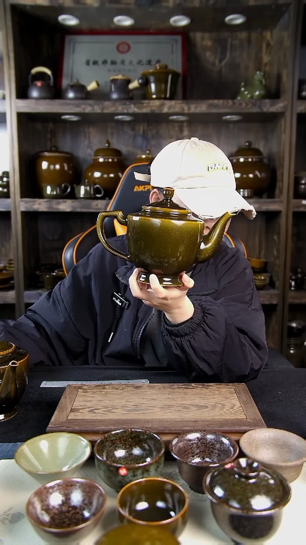 鳝鱼黄色泡茶壶煤窑烧制