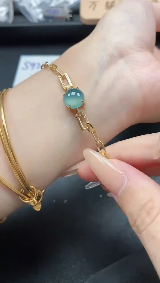 翡翠戒指银S925镶嵌15511