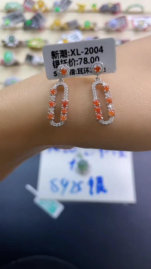 银S925镶嵌戒指翡翠翡翠 蛋面 银S925镶嵌