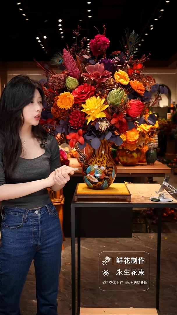 手工艺品琉璃手工花器花束空运包邮送货上门-以图片为准