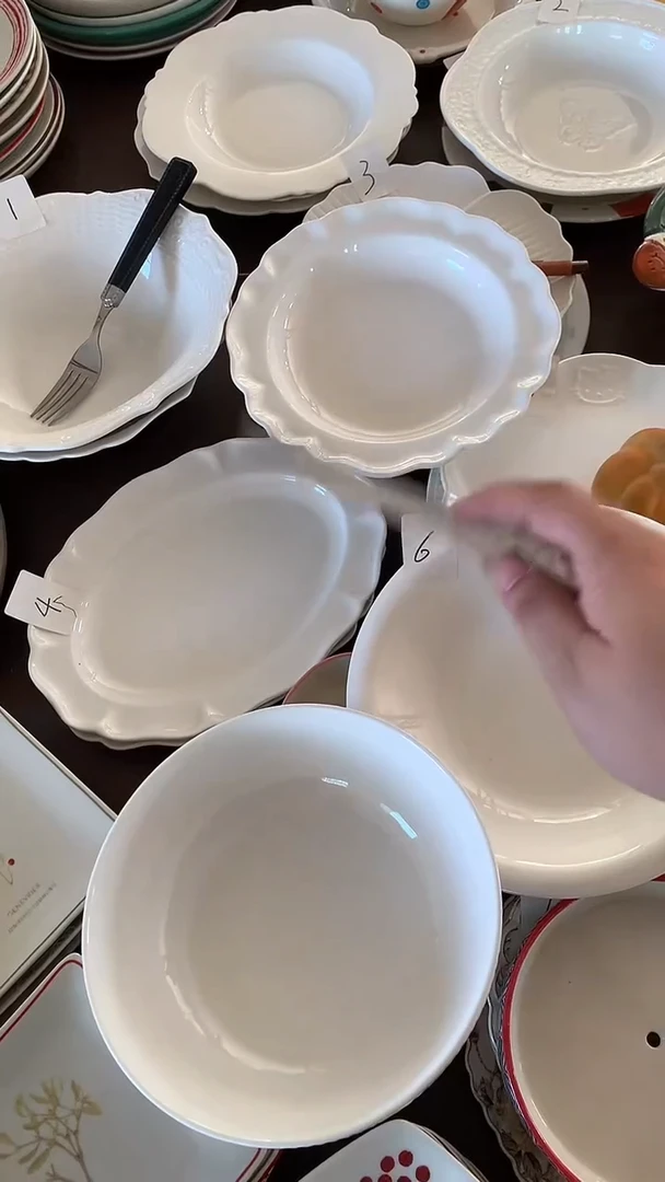 瓷睿*睿瑕疵白色4件套盘