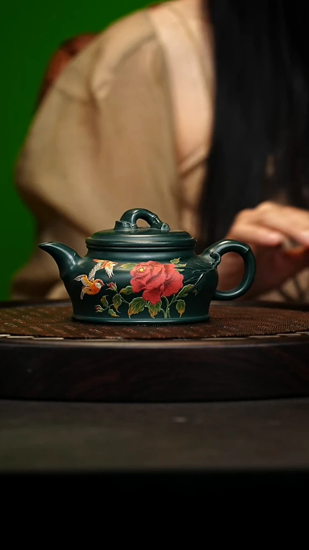 宜兴原矿高端紫砂 景舟绿泥280cc