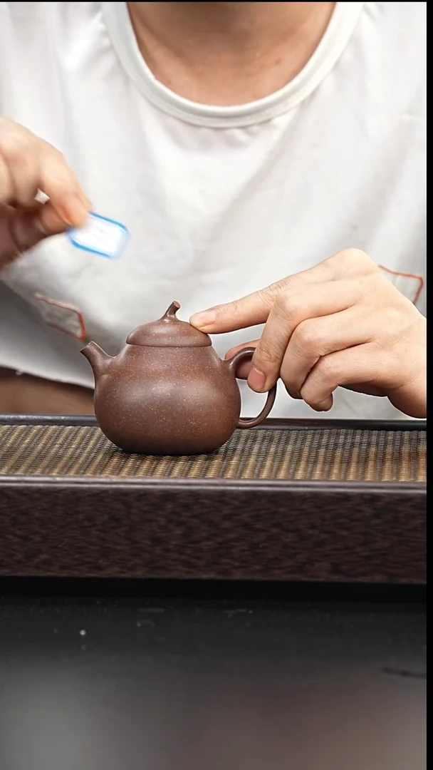 茶壶紫砂全手工千禧紫泥-茄瓜