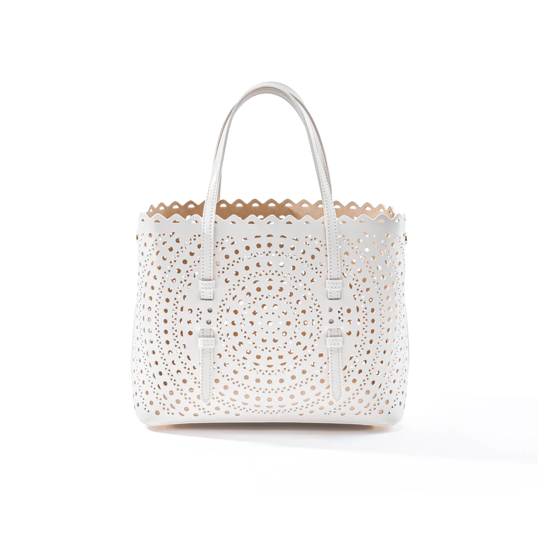 老爷车2025新款vv镂空包白色时尚休闲女士单肩肩包高雅7017