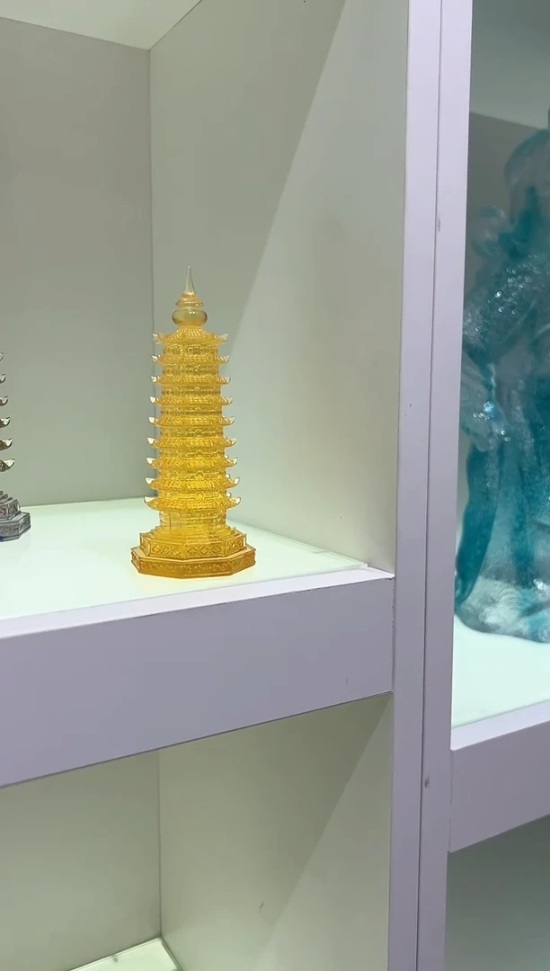 【闪购商品】泥塑古法琉璃13公分文昌塔摆件