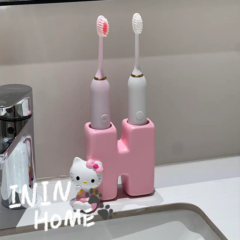 ININHOME可爱kt牙刷架家用浴室陶瓷化妆刷置物收纳罐MQ