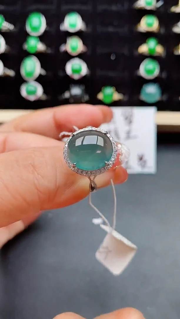 【闪购商品】翡翠戒指银S925镶嵌508080