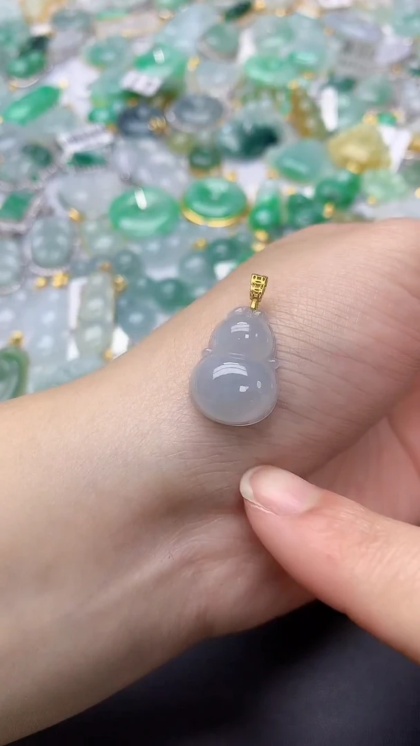 颈饰银S925镀金镶嵌翡翠天然缅甸A货百元以上9元证书费自理