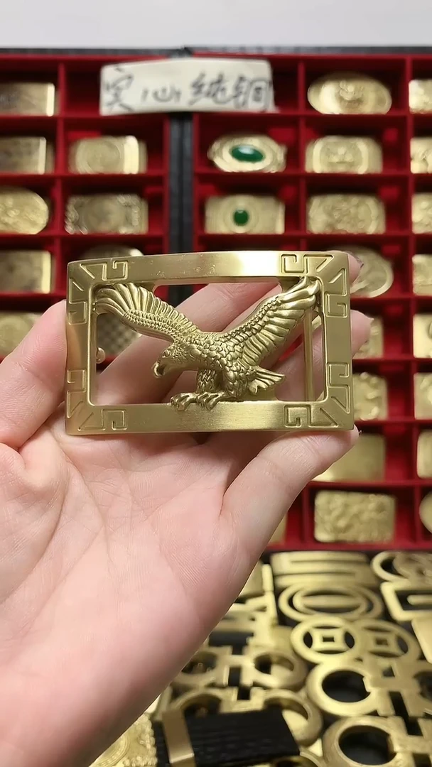 纯铜腰带扣头4.0宽板扣飞鹰