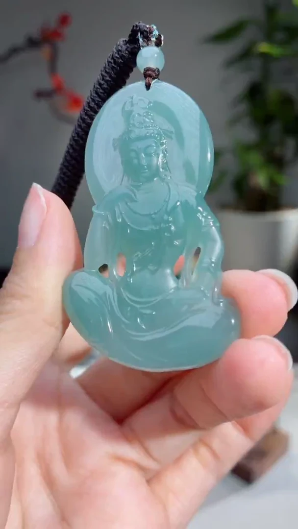 翡翠未镶嵌颈饰天然A货翡翠-观音