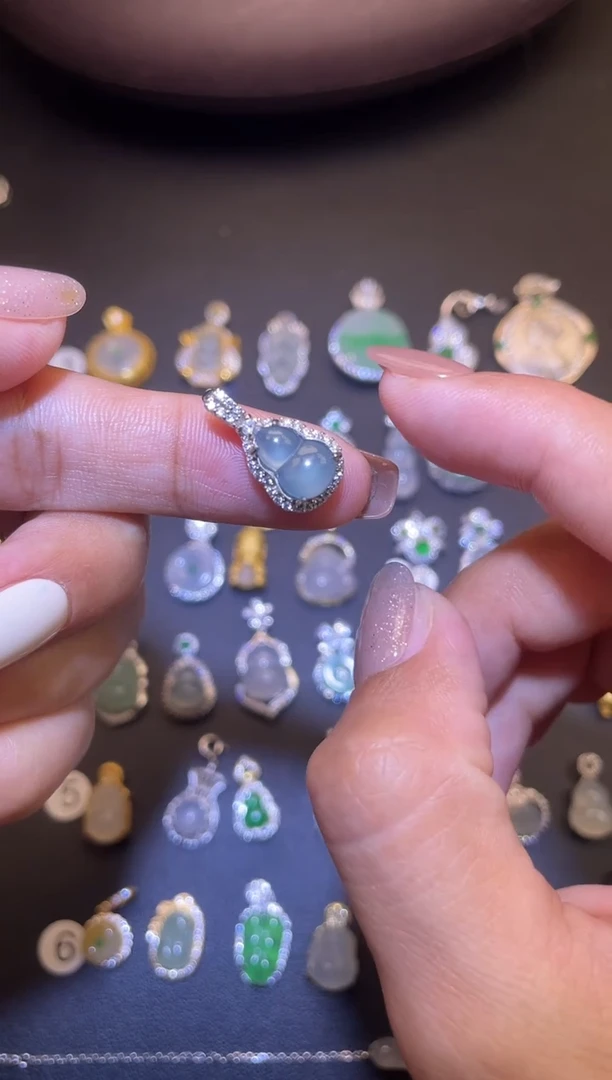 吊坠(不含链)银S925镶嵌翡翠1